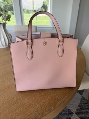 Tory Burch Robinson Mini Pink Saffiano Leather Satchel Crossbody